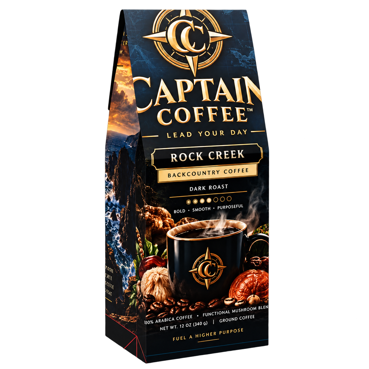 Blurred preview of upcoming Captain Coffee mushroom blend